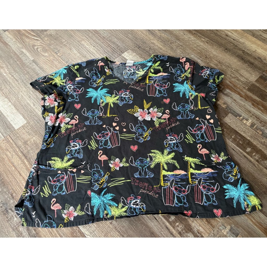 Disney Lilo And Stitch Scrub Top Woman’s 2xl
